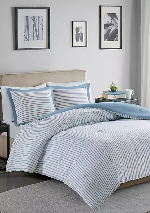 Buy 🥰 Madison Park Hayden Reversible Stripe Down Alternative Comforter Mini Set ✔️ 1 Buy 🥰 Madison Park Hayden Reversible Stripe Down Alternative Comforter Mini Set ✔️