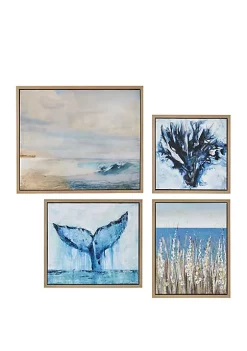 Wholesale ❤️ Madison Park Seascape Gel 🧥 Coat Framed Canvas 4 Piece Set 😀 -Madison Park Shop Belk 4080