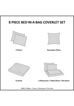 Best Sale 🔥 Madison Park Essentials Saben Complete Reversible Coverlet and Cotton Sheet Set 🌟 -Madison Park Shop Belk 4099