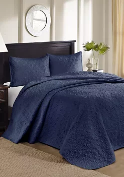 Outlet 🔥 Madison Park Quebec 3-Piece Navy Bedspread Set 😀 -Madison Park Shop Belk 41