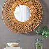 Best Sale ⭐ Madison Park Reed Round Bamboo Wall Decor Mirror 🤩