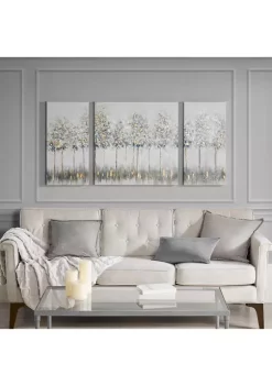 Budget 👏 Madison Park Blue Midst Forest Printed Canvas with Gold Foil 3 Piece Set 🥰 -Madison Park Shop Belk 4130