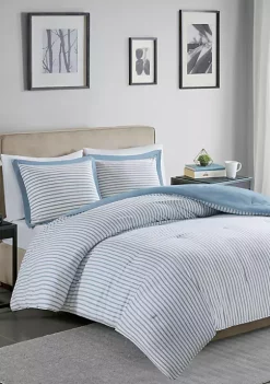 Buy 🥰 Madison Park Hayden Reversible Stripe Down Alternative Comforter Mini Set ✔️ 17 Buy 🥰 Madison Park Hayden Reversible Stripe Down Alternative Comforter Mini Set ✔️ -Madison Park Shop Belk 415