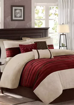 Discount 😉 Madison Park Palmer Comforter Set-Red 🥰 -Madison Park Shop Belk 4184