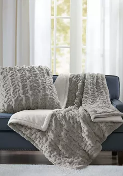 Coupon 👍 Madison Park Ruched Fur Throw 🛒 -Madison Park Shop Belk 4193