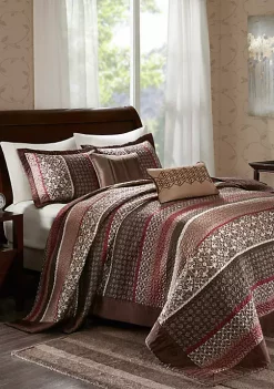 New 🎁 Madison Park Princeton 5 Piece Reversible Jacquard Bedspread Set 🎁