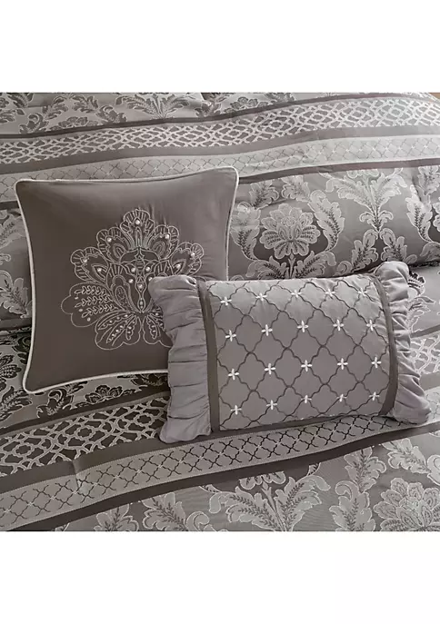 New โ Madison Park Bellagio 7-Piece Jacquard Comforter Set- Gray ๐ฅฐ 6 New โ Madison Park Bellagio 7-Piece Jacquard Comforter Set- Gray ๐ฅฐ - Image 6