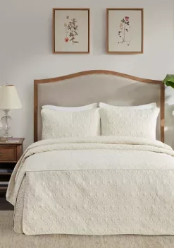 Best Sale 🎁 Madison Park Quebec 3 Piece Fitted Bedspread Set 🎁 -Madison Park Shop Belk 476
