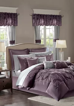 Best Pirce 🔔 Madison Park Essentials Joella 24-Piece Bed In A Bag Set - Plum 🔥