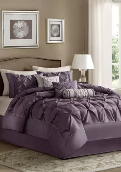 Coupon ⭐ Madison Park Laurel Plum 7-Piece Queen Comforter Set 😍