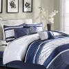 New 😉 Madison Park Blaire 7-Piece Comforter Set-Navy 🛒