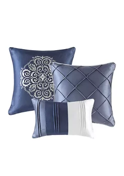 New 😉 Madison Park Blaire 7-Piece Comforter Set-Navy 🛒 11 New 😉 Madison Park Blaire 7-Piece Comforter Set-Navy 🛒 -Madison Park Shop Belk 526
