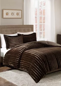 Wholesale 🔥 Madison Park Duke Faux Fur 3 Piece Comforter Set 👍 -Madison Park Shop Belk 537