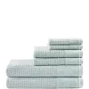 Best Pirce 👍 Madison Park Spa Waffle 6 Piece Jacquard Combed Cotton Towel Set 😍