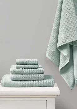 Best Pirce 👍 Madison Park Spa Waffle 6 Piece Jacquard Combed Cotton Towel Set 😍 -Madison Park Shop Belk 578