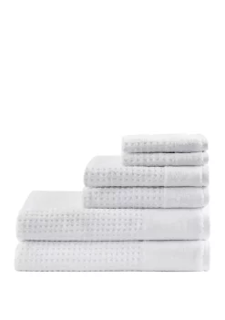 Best Pirce 👍 Madison Park Spa Waffle 6 Piece Jacquard Combed Cotton Towel Set 😍 -Madison Park Shop Belk 581