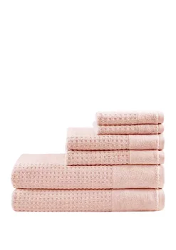 Best Pirce 👍 Madison Park Spa Waffle 6 Piece Jacquard Combed Cotton Towel Set 😍 -Madison Park Shop Belk 582