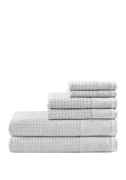 Best Pirce 👍 Madison Park Spa Waffle 6 Piece Jacquard Combed Cotton Towel Set 😍 -Madison Park Shop Belk 584