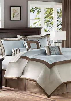Brand new 👍 Madison Park Genevieve Blue 7-Piece Queen Comforter Set 90-in. x 90-in. 💯