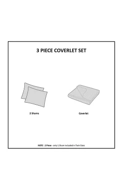 Buy 😉 Madison Park Tuscany 3 Piece Reversible Scalloped Edge Coverlet Set 🛒 -Madison Park Shop Belk 713