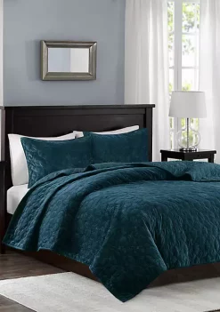 Best deal 😀 Madison Park Harper Velvet Teal 3-Piece Coverlet Set 👍 -Madison Park Shop Belk 731