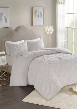 Buy ❤️ Madison Park Laetitia 3 Piece Tufted Cotton Chenille Medallion Fringe Coverlet Set 🎉 -Madison Park Shop Belk 738