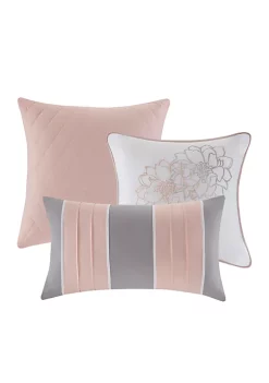 Best Pirce ✔️ Madison Park Lola Comforter Set - Grey and Blush 🧨 -Madison Park Shop Belk 798