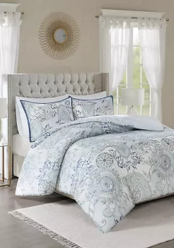 Buy 😀 Madison Park Isla 3 Piece Cotton Printed Reversible Duvet Cover Set 😀 -Madison Park Shop Belk 810