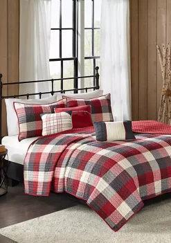 Wholesale ✨ Madison Park Ridge 6-Piece Herringbone Red Coverlet Set 😀
