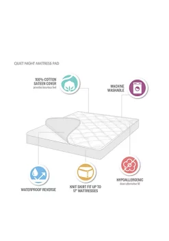 Buy 🎉 Madison Park Quiet Nights Cotton Sateen Waterproof Diamond Quilting Down Alternative Mattress Pad 😀 -Madison Park Shop Belk 879