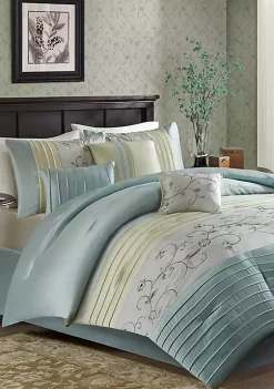 Cheap 💯 Madison Park Serene Embroidered 7-Piece Navy Comforter Set 🎉 -Madison Park Shop Belk 93