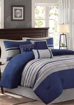 Cheapest 🤩 Madison Park Palmer Comforter Set-Blue 😀