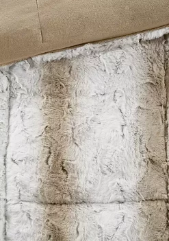New 💯 Madison Park Zuri 4 Piece Faux Fur Comforter Set 🌟 -Madison Park Shop Belk 976