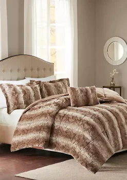 New 💯 Madison Park Zuri 4 Piece Faux Fur Comforter Set 🌟 -Madison Park Shop Belk 979