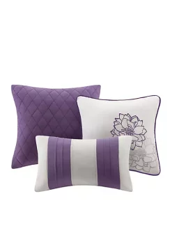 Brand new ⌛ Madison Park Lola Gray/Purple 7-Piece Queen Comforter Set 90-in. x 90-in. 😍 -Madison Park Shop Belk 985